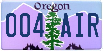 OR license plate 004AIR