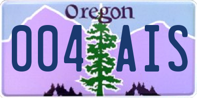 OR license plate 004AIS