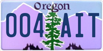 OR license plate 004AIT