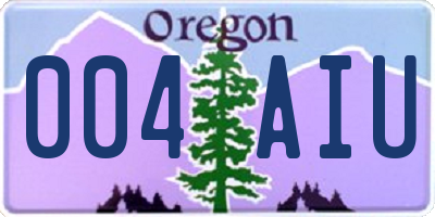 OR license plate 004AIU