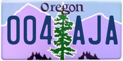 OR license plate 004AJA