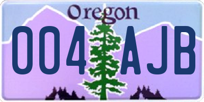 OR license plate 004AJB