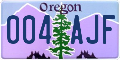 OR license plate 004AJF