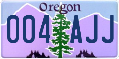 OR license plate 004AJJ