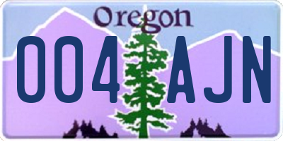 OR license plate 004AJN