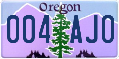 OR license plate 004AJO