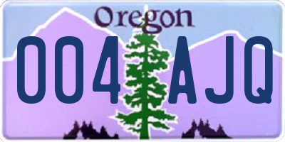 OR license plate 004AJQ