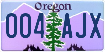 OR license plate 004AJX
