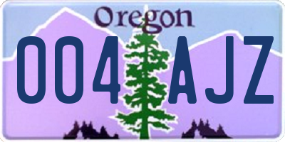 OR license plate 004AJZ