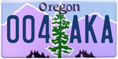 OR license plate 004AKA