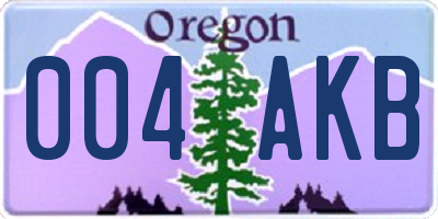 OR license plate 004AKB