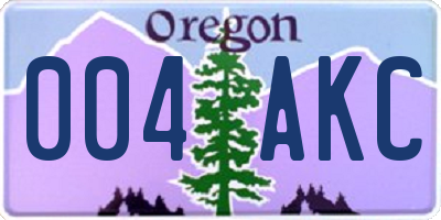 OR license plate 004AKC
