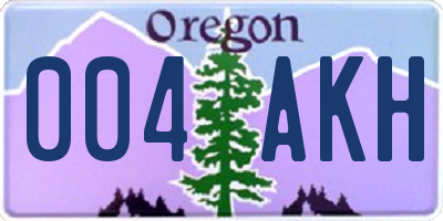 OR license plate 004AKH