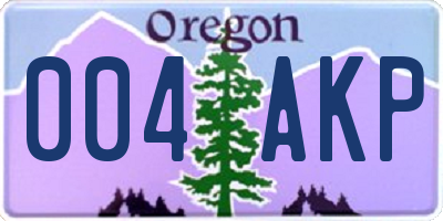 OR license plate 004AKP