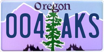 OR license plate 004AKS