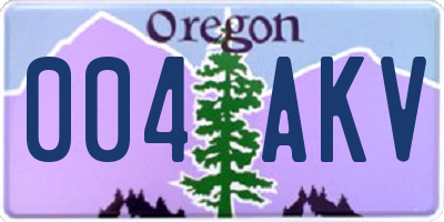OR license plate 004AKV