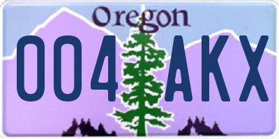 OR license plate 004AKX