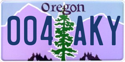 OR license plate 004AKY