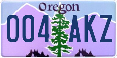 OR license plate 004AKZ
