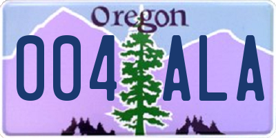 OR license plate 004ALA