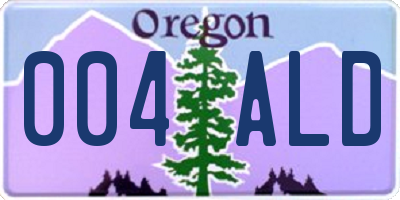 OR license plate 004ALD