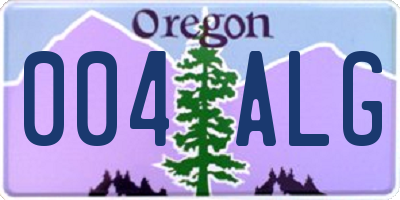 OR license plate 004ALG