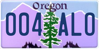 OR license plate 004ALO