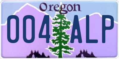 OR license plate 004ALP
