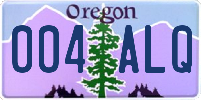OR license plate 004ALQ