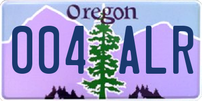 OR license plate 004ALR