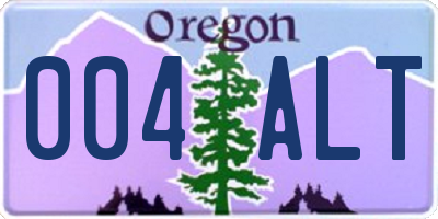 OR license plate 004ALT