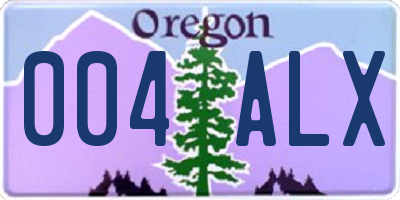 OR license plate 004ALX