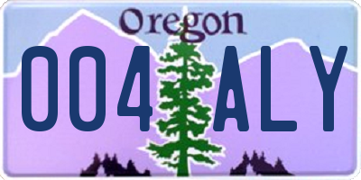 OR license plate 004ALY