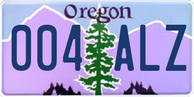 OR license plate 004ALZ