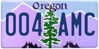 OR license plate 004AMC
