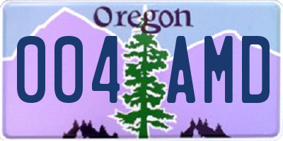 OR license plate 004AMD