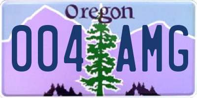 OR license plate 004AMG