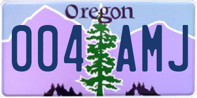 OR license plate 004AMJ