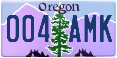 OR license plate 004AMK