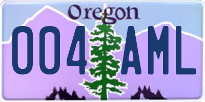 OR license plate 004AML