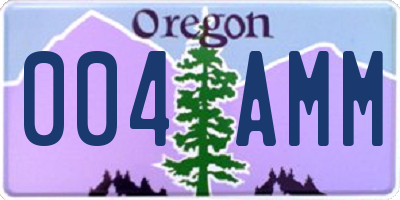 OR license plate 004AMM