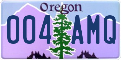 OR license plate 004AMQ
