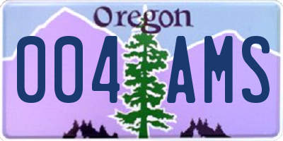 OR license plate 004AMS