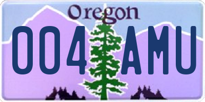 OR license plate 004AMU