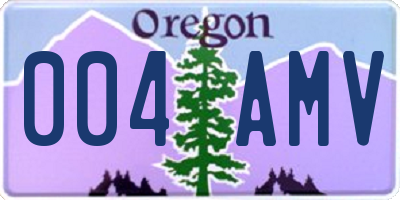 OR license plate 004AMV
