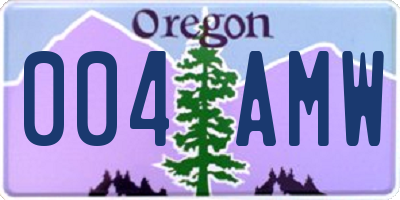 OR license plate 004AMW