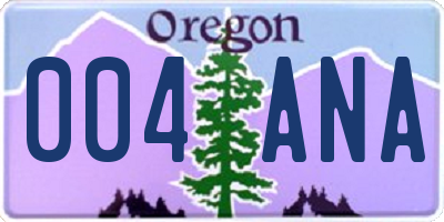 OR license plate 004ANA