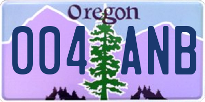 OR license plate 004ANB