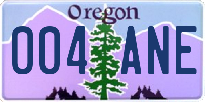 OR license plate 004ANE