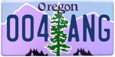 OR license plate 004ANG